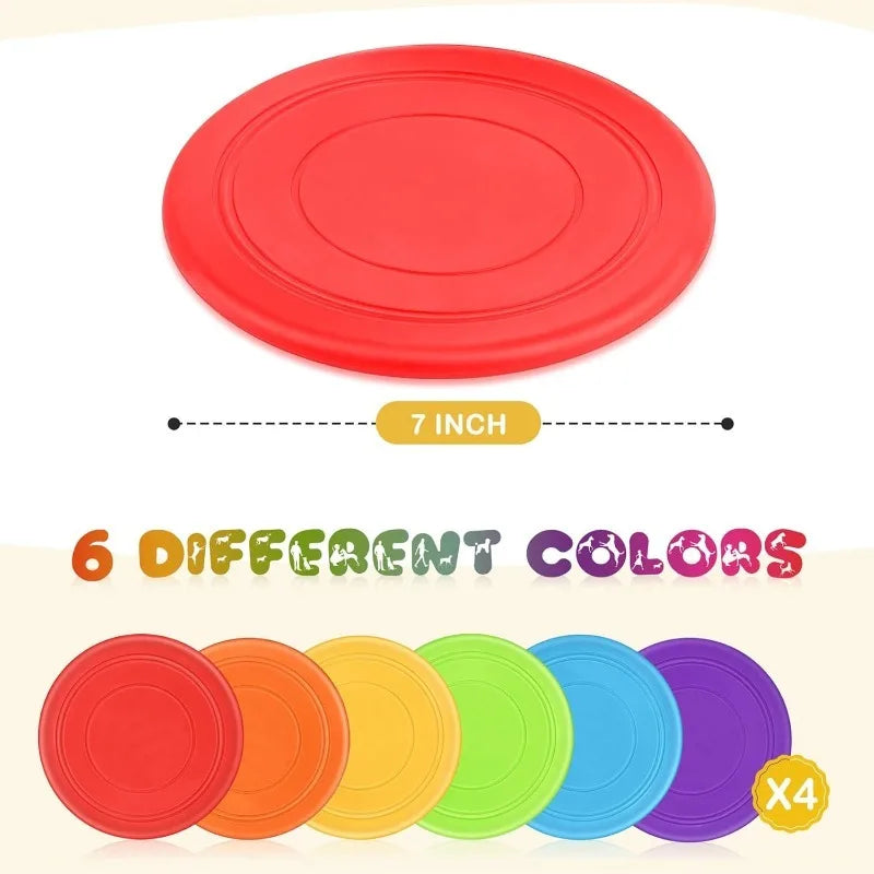 s Flying Disc 7 Inch Silicone Flying Disks Bulk for Dog Outdoor Backyard Lawn School Teaching Early Education Sports Games Part