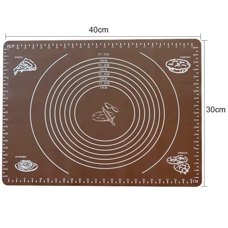 Silicone Non-Stick Rolling Mat Pastry Non-Slip Mat Kitchen Tools for Making Pastry Cakes Texture rolling pin Dough roller Baking