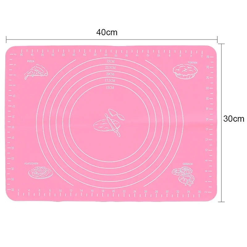 Silicone Non-Stick Rolling Mat Pastry Non-Slip Mat Kitchen Tools for Making Pastry Cakes Texture rolling pin Dough roller Baking