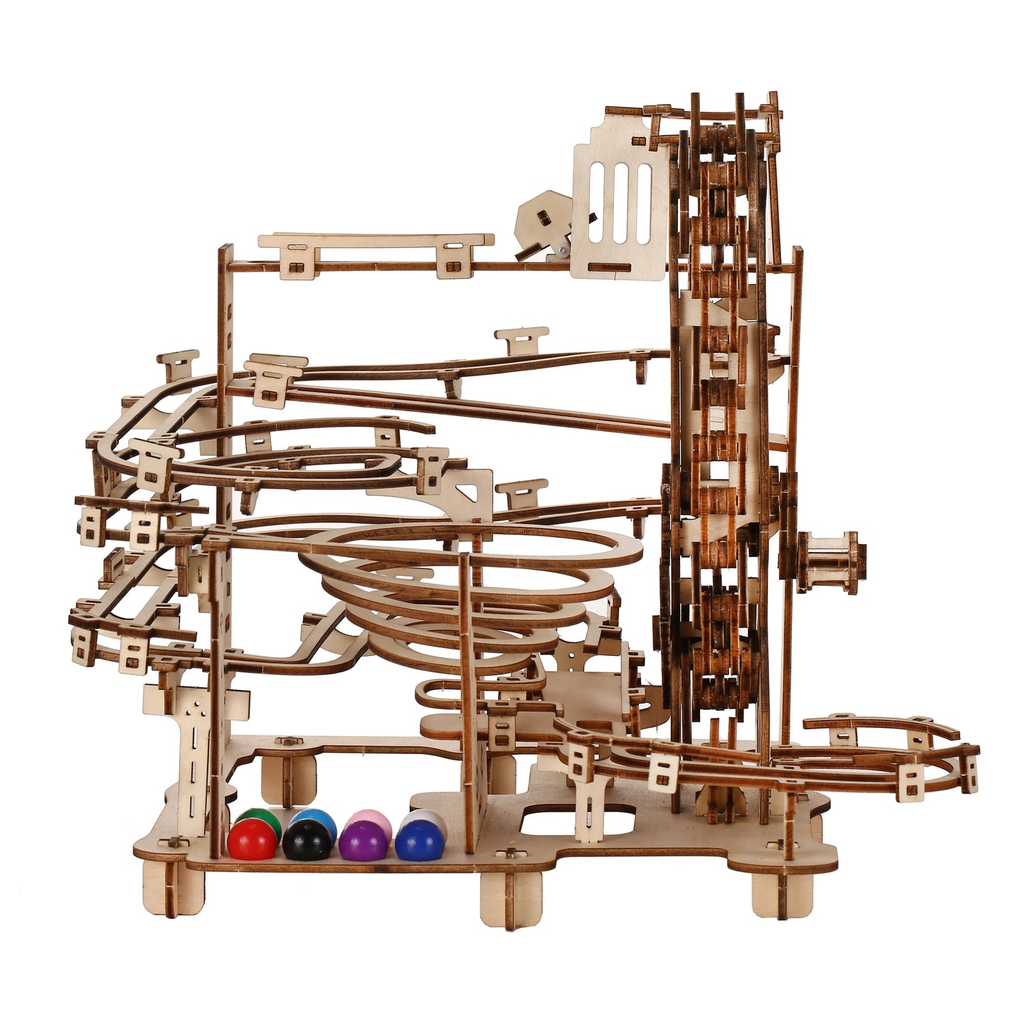 Track pulley Model DIY 3D Wooden Puzzle Building Block Kits Assembly Toy Birthday Gift For Kids Adult Home Decor
