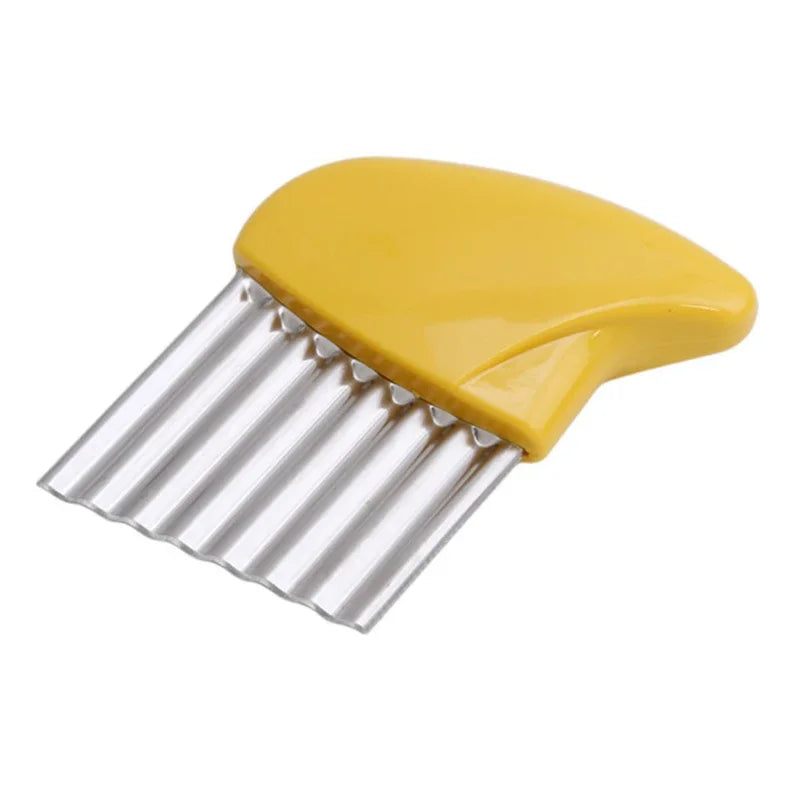 Potato Cutter Chip French Fry Maker Stainless Steel Wavy Knife French Fries Chopper Knife Chopper French Fry Kitchen Tools