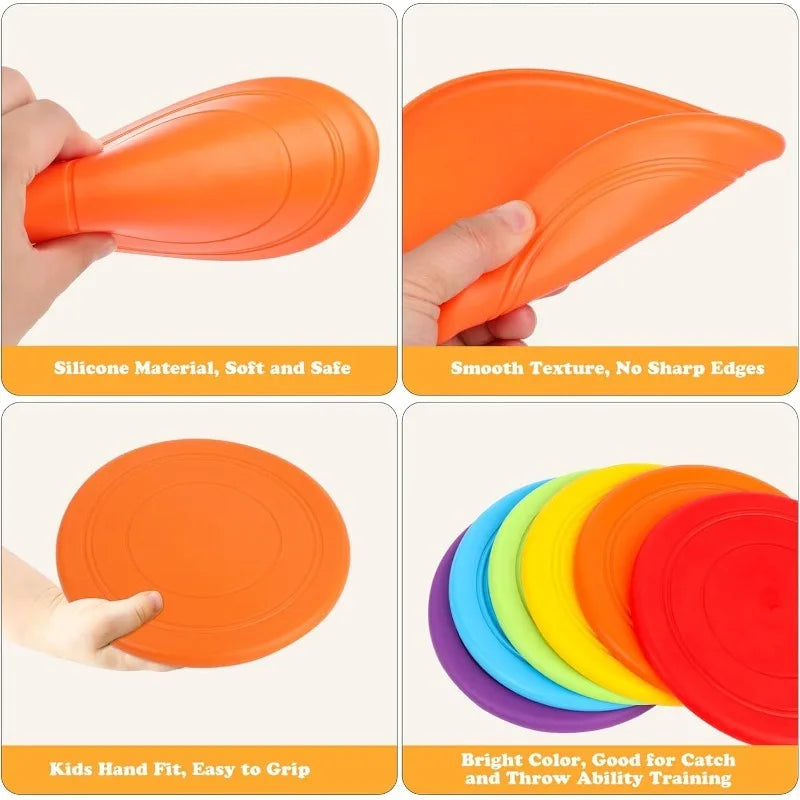 s Flying Disc 7 Inch Silicone Flying Disks Bulk for Dog Outdoor Backyard Lawn School Teaching Early Education Sports Games Part