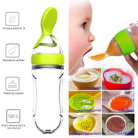 Newborn Baby Pacifier Training Rice Spoon Infant Cereal Food Supplement Feeder Tableware Squeezing Feeding Bottle Cup Silicone
