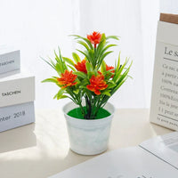 Artificial flowers Bonsai Vase for Home Decoration Mini Potted Festival Wedding Ornamental Flowerpots Bathroom Windowsill Plants