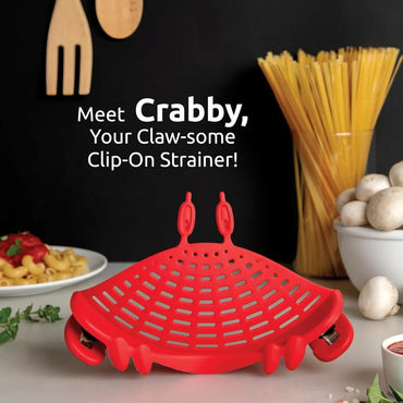 Crab Clip on Filter - Red Crab pasta strainer, noodle strainer, cute kitchen accessories, cool kitchen gadgets