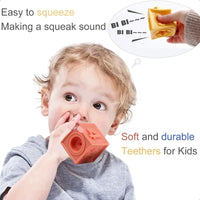 Mini Tudou Baby Blocks Soft Building Blocks Baby Toys Teethers Toy Educational Squeeze Play with Numbers Animals Shapes Texture