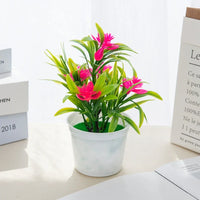 Artificial flowers Bonsai Vase for Home Decoration Mini Potted Festival Wedding Ornamental Flowerpots Bathroom Windowsill Plants