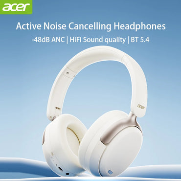 Acer OHR516 ANC Wireless Bluetooth 5.4 Headphones 48dB ANC Headsets 40mm Dynamic Driver 100H Playtime with LDAC Earphones