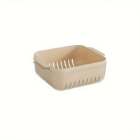 Colander Bowl Set, PET Plastic Drain Basket with Dual-Layer Mesh, Kitchen Strainer for Fruits, Vegetables, Salad, Pasta - Durabl