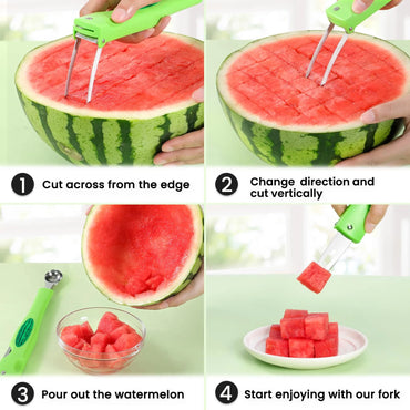 Multi Function Fruit Carving Knife Watermelon Baller Ice Cream Dig Ball Scoop Spoon Baller Kitchen DIY Cold Dishes Tools Gadgets