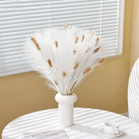 60PCS Faux Pampas Grass Artificial Flowers 21.6in Fluffy White Pampas Fake Flower for Home Wedding Christmas Party Boho Decor