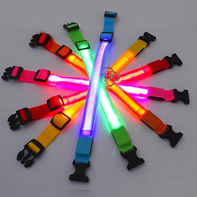 3 Modes Dog Luminous Charge Collar Led Usb Dogs Collars Detachable Night Led Glow Dog Loss Prevention Collar Pet Accessories