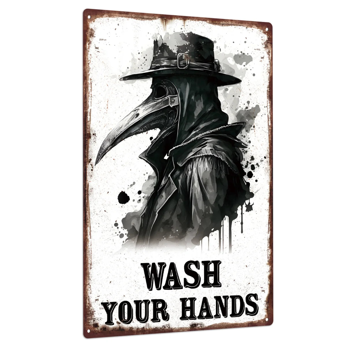 Putuo Decor, 1pc Doctor Schnabel Tin Sign, Retro Wash Your Hands Wall Art for Home Toilet Washroom Rest Room Bathroom