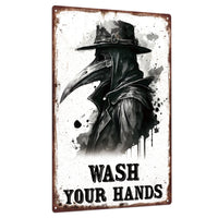 Putuo Decor, 1pc Doctor Schnabel Tin Sign, Retro Wash Your Hands Wall Art for Home Toilet Washroom Rest Room Bathroom