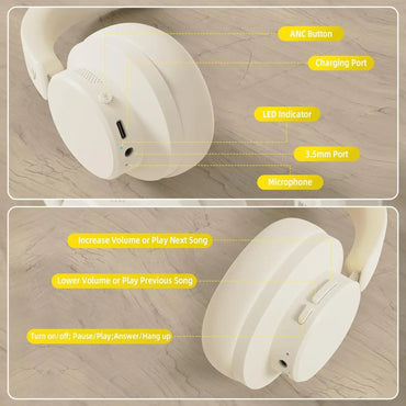 MAMBASNAKE x ATTACK SHARK G500 Wireless Over-ear Noise Canceling Headphones,Bluetooth ANC Gaming Headset