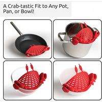 Crab Clip on Filter - Red Crab pasta strainer, noodle strainer, cute kitchen accessories, cool kitchen gadgets