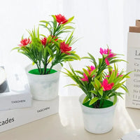 Artificial flowers Bonsai Vase for Home Decoration Mini Potted Festival Wedding Ornamental Flowerpots Bathroom Windowsill Plants