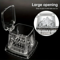 Hand-Crank Ice Crusher - Transparent Black Plastic Shaver for Cocktails, Smoothies, Margaritas - Compact, Portable Kitchen Tool