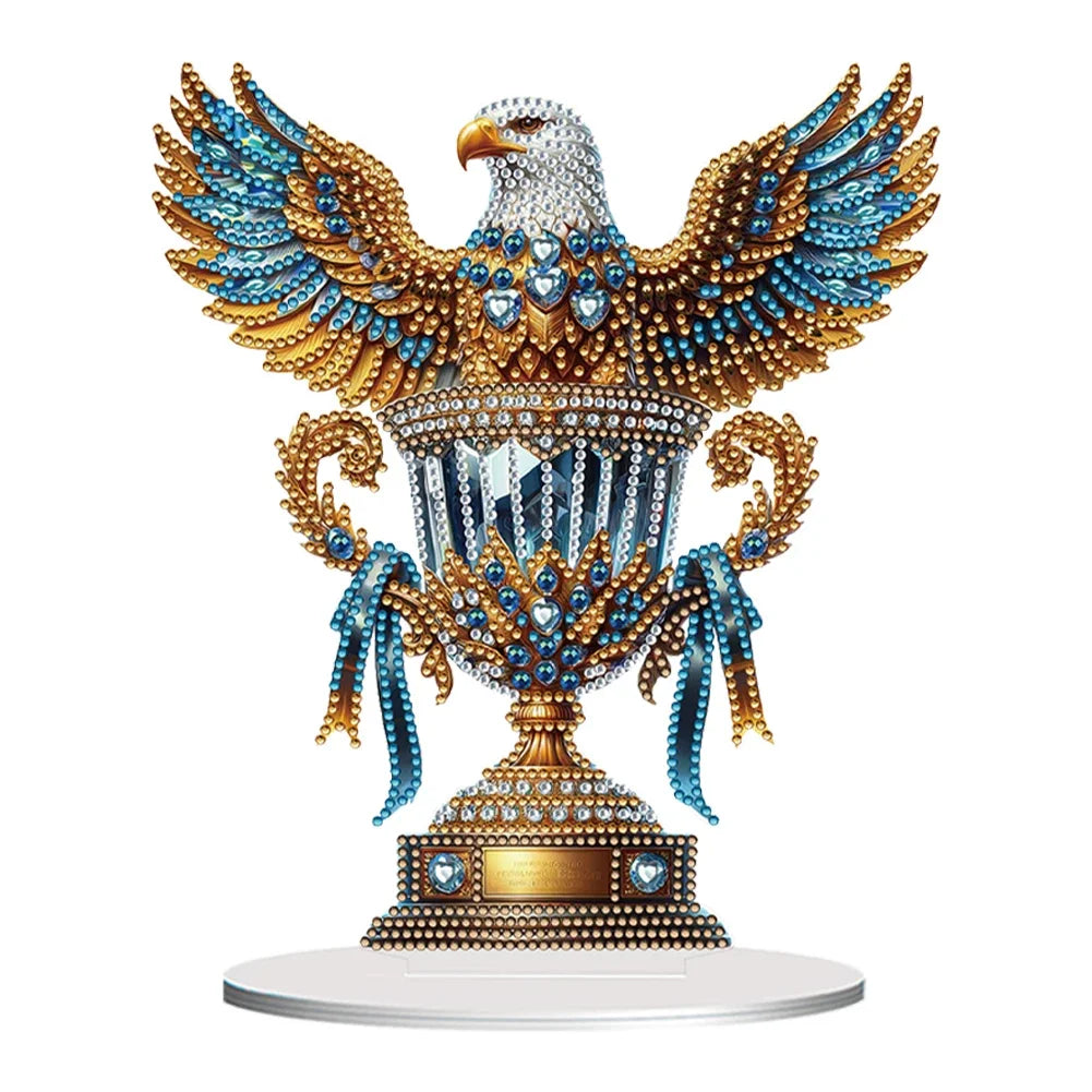 Acrylic Special Shape Eagle Table Top Diamond Painting Ornament Kits 5D DIY Diamond Art Tabletop Decorations Bedroom Table Decor