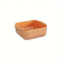 Colander Bowl Set, PET Plastic Drain Basket with Dual-Layer Mesh, Kitchen Strainer for Fruits, Vegetables, Salad, Pasta - Durabl