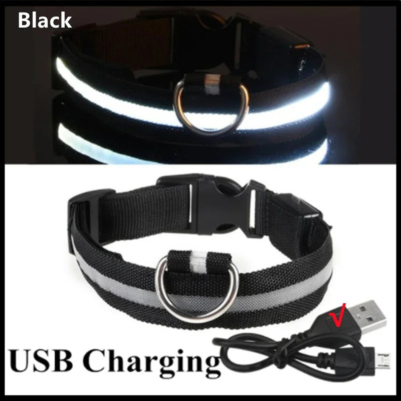 3 Modes Dog Luminous Charge Collar Led Usb Dogs Collars Detachable Night Led Glow Dog Loss Prevention Collar Pet Accessories