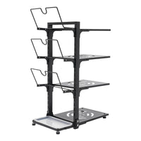 4-Tier Pot Organizer 22.05lbs per Tier Carbon Steel Pot Pan Lid Organizer 14.578.920.87in Kitchen Storage Grey/Black Adjustable