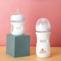 Baby Feeding Bottle Protective Cover Silicone Anti Breakage Baby Bottle Holder Thermal Insulation Safe Milk Bottle Sleeve Covers