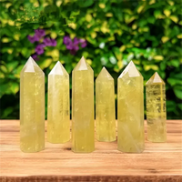 1pc Natural crystal yellow quartz column, yellow quartz rod, beautiful home decoration pyramid