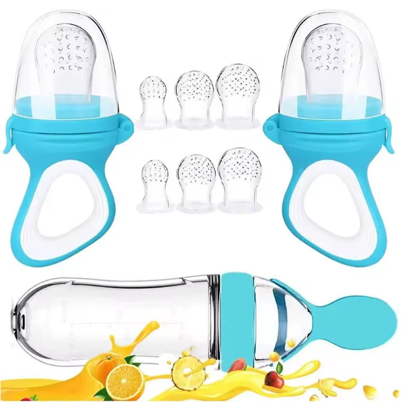 Newborn Baby Pacifier Training Rice Spoon Infant Cereal Food Supplement Feeder Tableware Squeezing Feeding Bottle Cup Silicone