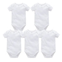 3PCS 5PCS Baby Boys Girls Clothes Solid White Short Sleeve Cotton Baby Bodysuits body bebe 0-24 months Newborn Jumpsuit