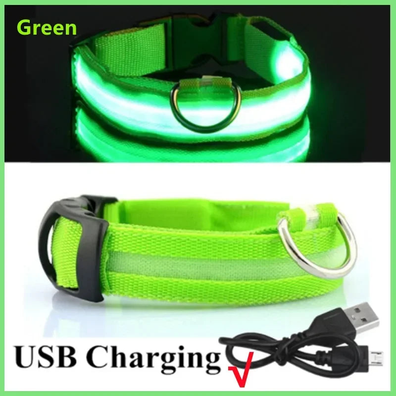 3 Modes Dog Luminous Charge Collar Led Usb Dogs Collars Detachable Night Led Glow Dog Loss Prevention Collar Pet Accessories