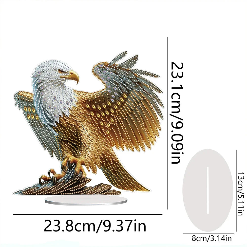 Acrylic Special Shape Eagle Table Top Diamond Painting Ornament Kits 5D DIY Diamond Art Tabletop Decorations Bedroom Table Decor