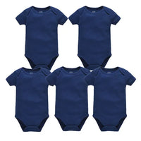 3PCS 5PCS Baby Boys Girls Clothes Solid White Short Sleeve Cotton Baby Bodysuits body bebe 0-24 months Newborn Jumpsuit