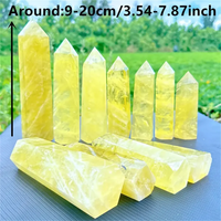 1pc Natural crystal yellow quartz column, yellow quartz rod, beautiful home decoration pyramid