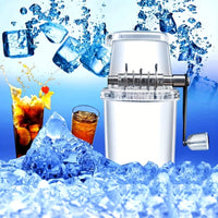 Hand-Crank Ice Crusher - Transparent Black Plastic Shaver for Cocktails, Smoothies, Margaritas - Compact, Portable Kitchen Tool