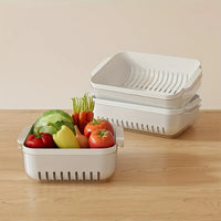 Colander Bowl Set, PET Plastic Drain Basket with Dual-Layer Mesh, Kitchen Strainer for Fruits, Vegetables, Salad, Pasta - Durabl