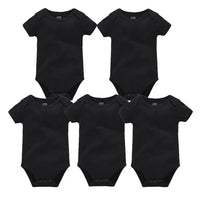 3PCS 5PCS Baby Boys Girls Clothes Solid White Short Sleeve Cotton Baby Bodysuits body bebe 0-24 months Newborn Jumpsuit