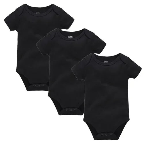3PCS 5PCS Baby Boys Girls Clothes Solid White Short Sleeve Cotton Baby Bodysuits body bebe 0-24 months Newborn Jumpsuit