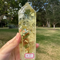 1pc Natural crystal yellow quartz column, yellow quartz rod, beautiful home decoration pyramid