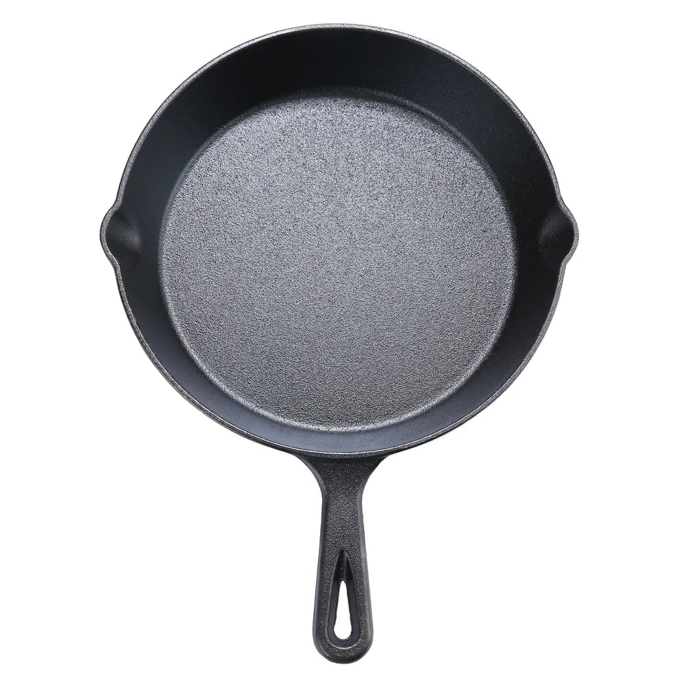 10.5 Inch Pre-Seasoned Cast Iron Skillet Non-Stick Heavy-Duty Kitchen Cookware Ideal Searing Frying Baking Outdoor Camping