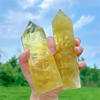 1pc Natural crystal yellow quartz column, yellow quartz rod, beautiful home decoration pyramid