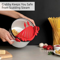 Crab Clip on Filter - Red Crab pasta strainer, noodle strainer, cute kitchen accessories, cool kitchen gadgets