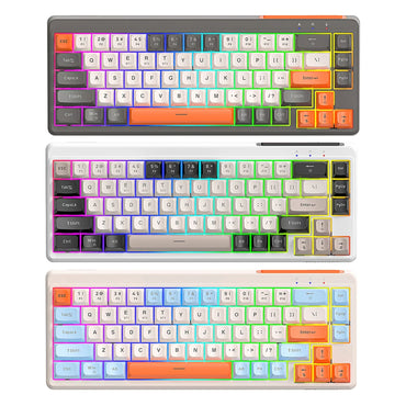 Wireless Mechanical Keyboard 68 Keys Wireless Gaming Keyboard Tri-Mode BT5.0/2.4GHz/USB-C for PC Laptop