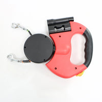 Automatic retractable two-end pet leash Dog leash with flashlight one tow two easy to walk your dog