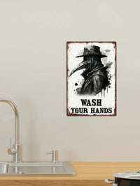 Putuo Decor, 1pc Doctor Schnabel Tin Sign, Retro Wash Your Hands Wall Art for Home Toilet Washroom Rest Room Bathroom