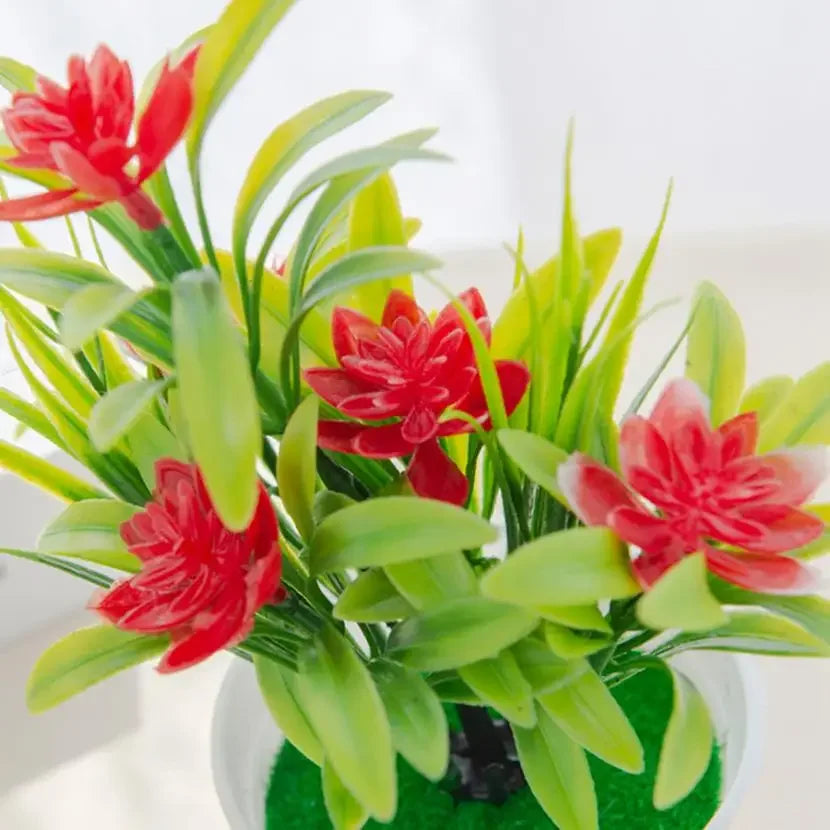 Artificial flowers Bonsai Vase for Home Decoration Mini Potted Festival Wedding Ornamental Flowerpots Bathroom Windowsill Plants