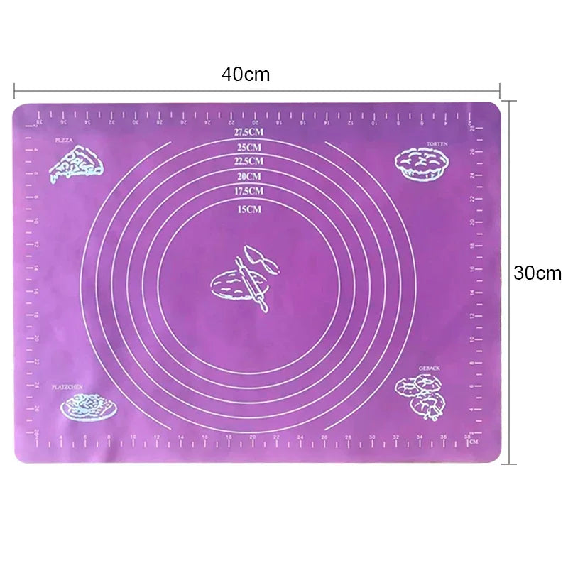 Silicone Non-Stick Rolling Mat Pastry Non-Slip Mat Kitchen Tools for Making Pastry Cakes Texture rolling pin Dough roller Baking